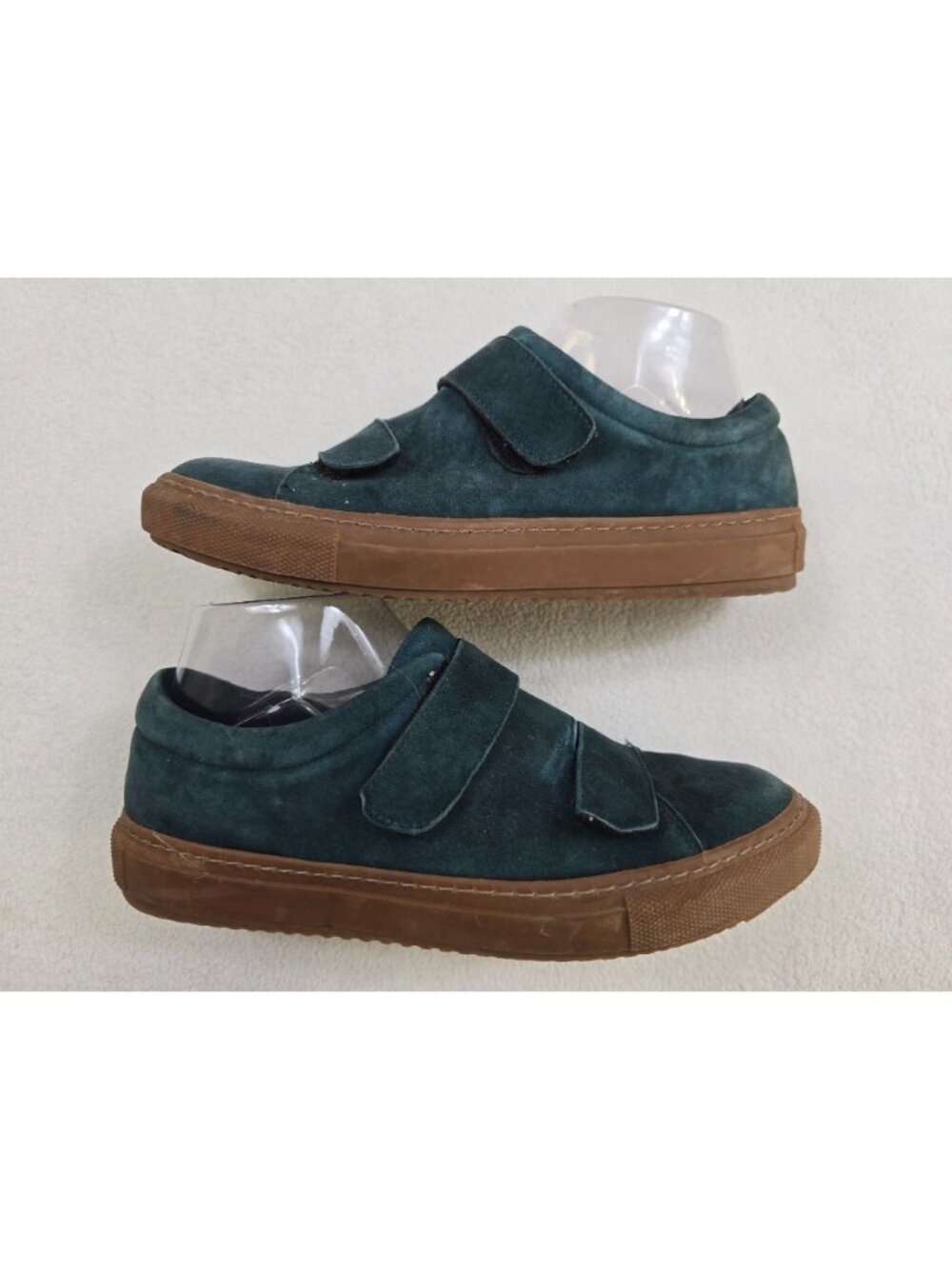 Hotic Emerald Green Suede Velcro Strap Sneakers For Women Size 39 - Picture 3 of 8